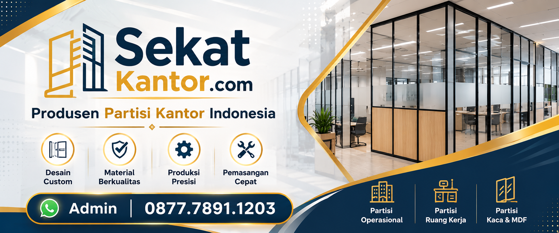 Desain Partisi Kantor Tangerang Elegan