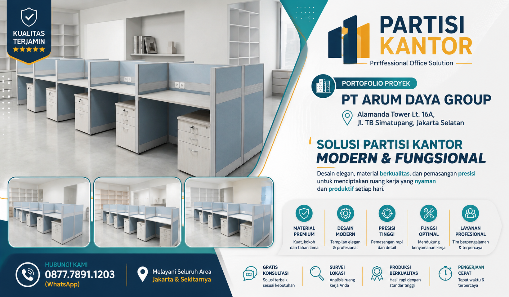 Partisi Kantor hpl custom