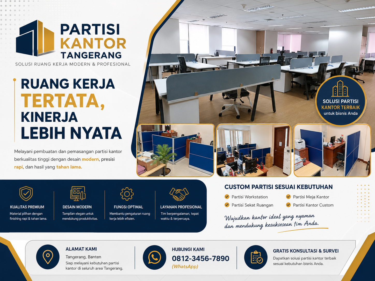 Desain Sekat Ruangan Kantor Minimalis untuk Meningkatkan Produktivitas