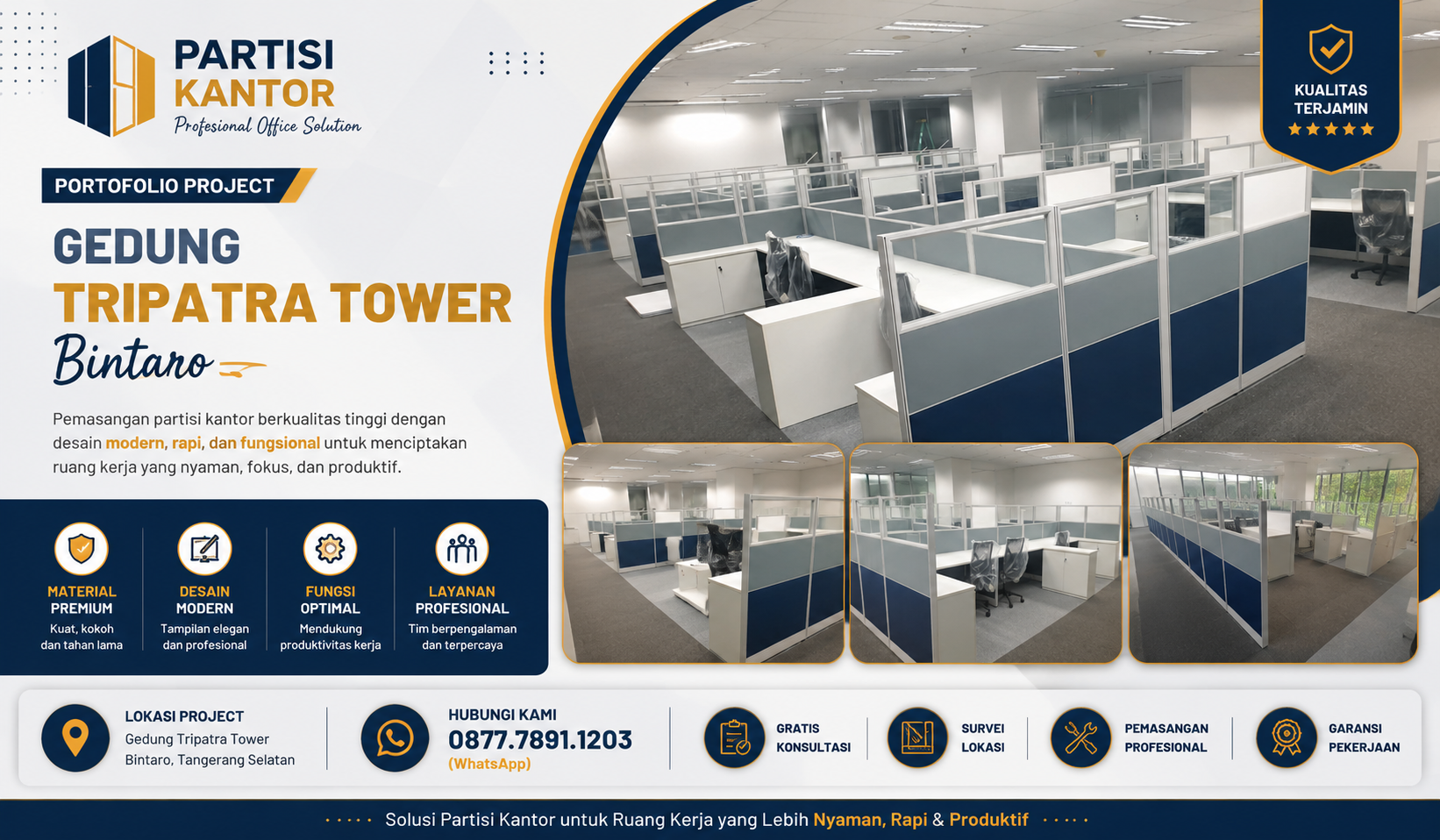 partisi kantor bekasi